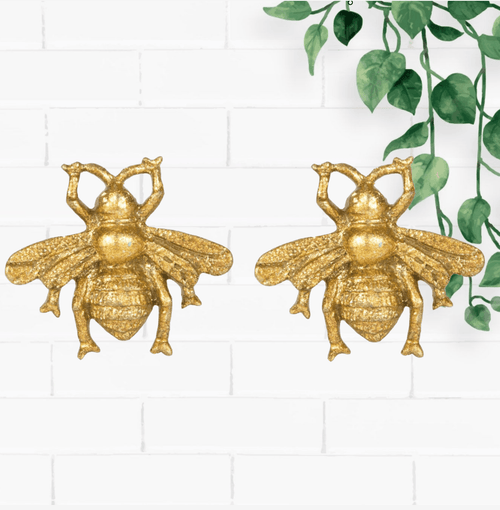 Set of 2 Golden Bee Vintage Gold Drawer Knob | Busy Bee Drawer Handle - Boxzy