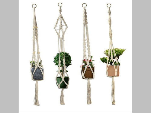 Macrame Plant Hangers - Set of 4 - Boxzy
