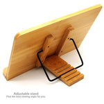Natural Bamboo Recipe Book Stand with Foldable Construction and Rustic Look