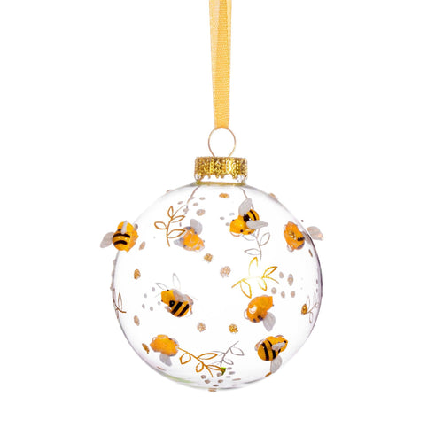 Christmas Luxe Bauble With Bees & Flowers - Boxzy