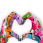 Colorful and Expressive Graffiti-inspired Hands Of Love Ornament - Perfect for Art Enthusiasts