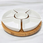 Bamboo Rotating Dip Set & Ceramic Dishes