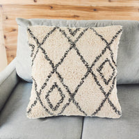 Berber-Style Tufted Diamond Cushion