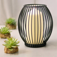 Black Iron Cage Candle Holders – Set of 2