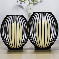 Black Iron Cage Candle Holders – Set of 2