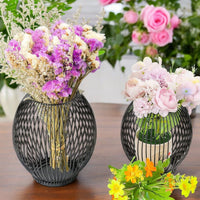 Black Iron Cage Candle Holders – Set of 2
