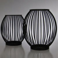 Black Iron Cage Candle Holders – Set of 2