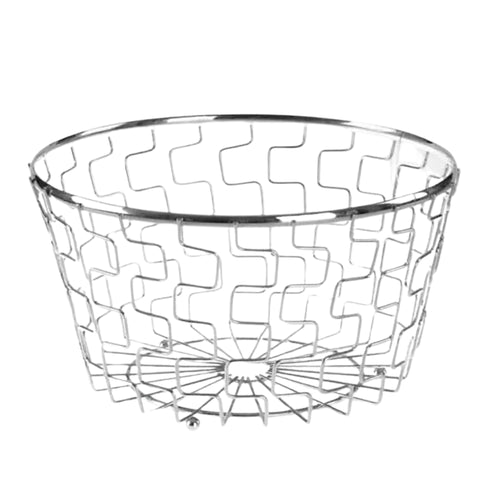 Chrome Metal Fruit Bowl Basket