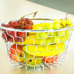 Chrome Metal Fruit Bowl Basket