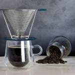 Double Walled 275ml Coffee Glass Mugs Set of 2