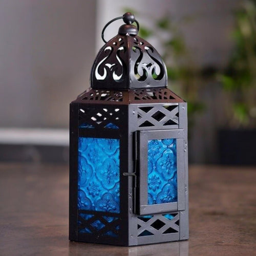 Rustic Blue Moroccan Lantern