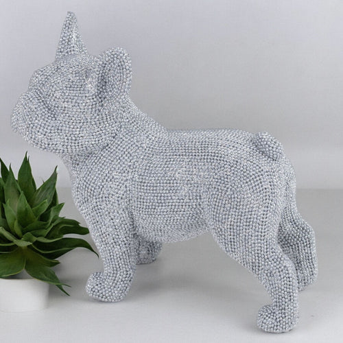 Silver Sparkling Art French Bulldog Figurine