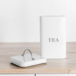 Stainless Steel Tea, Coffee & Sugar Canisters White