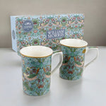 Strawberry Thief Teal Mugs Set Of 2