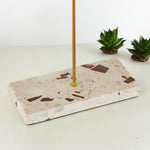 Triple Terrazzo Gold Jewellery Stand