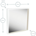 Harbour Housewares Acrylic Square Deep Box Wall Mirror - Sleek and Modern Design with Multiple Hanging Points