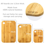 Three-Piece Bamboo Chopping Board Set - Perfect for Any Kitchen