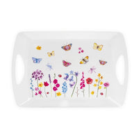 Butterfly Garden Floral Melamine Serving Tray – Large