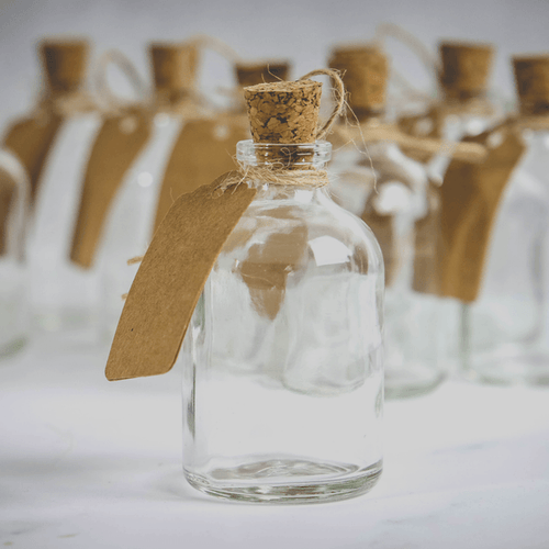Set of 12 Mini 50ml Glass Bottles | Includes Decorative labels - Boxzy