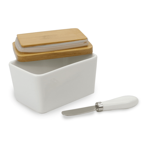 Porcelain Butter Dish with Knife - Boxzy