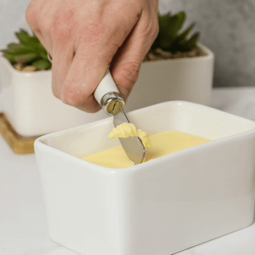 Porcelain Butter Dish with Knife - Boxzy
