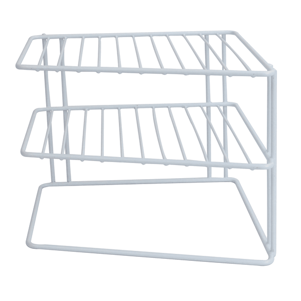Front view of the empty two-tier cupboard organiser