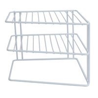 Front view of the empty two-tier cupboard organiser