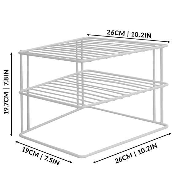Cupboard shelf diagram showing 26 by 19 by 19.7 centimetres