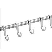 Suction wall storage rack with seven empty hooks
