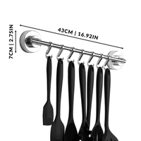 Suction rack dimensions showing 43cm length and 7cm fitting size