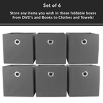 Set of 6 Collapsible Storage Boxes Grey - Boxzy