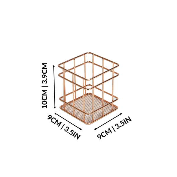 Square wire basket measuring 9 × 9 × 10cm