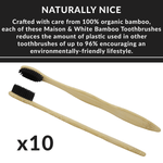 Bamboo Toothbrushes Set of 10 - Boxzy