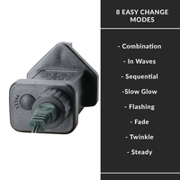 Plug-in adapter beside a list of eight lighting modes
