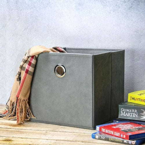Set of 6 Collapsible Storage Boxes Grey - Boxzy