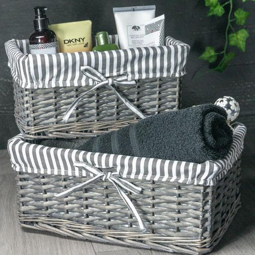 Grey Wicker Basket Set of 3 - Boxzy
