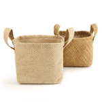 Cotton Jute Storage Baskets Set of 2 - Boxzy