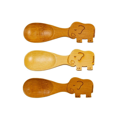 Elephant Bamboo Spoons - Set Of 3 - Boxzy