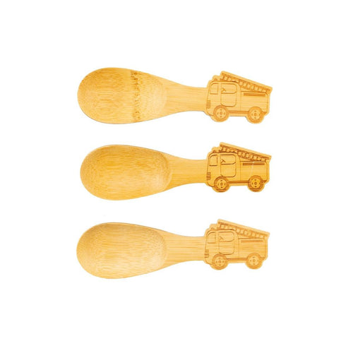 Bamboo Fire Engine Spoons - Set Of 3 - Boxzy