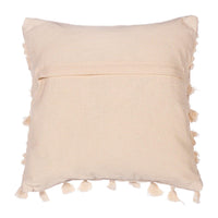 Plain pale reverse of the white tassel cushion