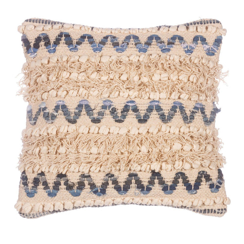 Denim Tufted Zigzag Cushion - Boxzy