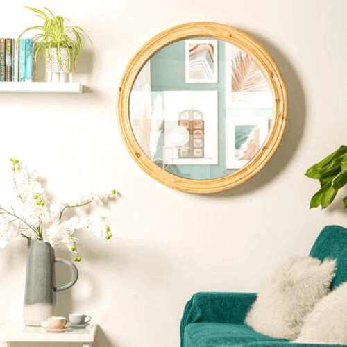 Round Wall Mirror - Washed White - Boxzy