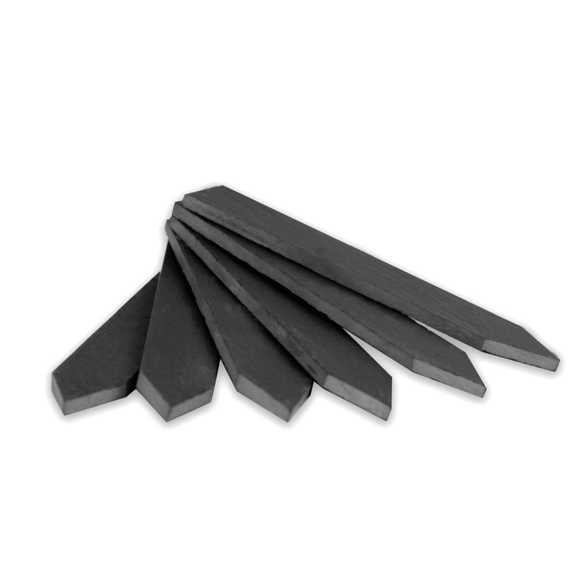 Fan of pointed natural slate plant markers