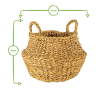 Foldable Typha Belly Basket - Natural 20cm | Handcrafted Storage Solution