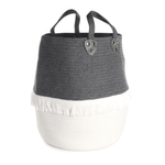 Grey Cotton Rope Storage Basket with Tassels | Large - Boxzy