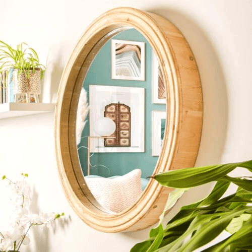 Round Wall Mirror - Washed White - Boxzy