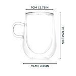 Double Walled 350ml Coffee Glass Mugs Set Of 2