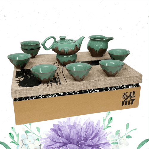 Traditional Japanese Green Iced Teaset | Comes beautifully gift boxed - Boxzy