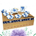 Traditional Japanese Bone China Blue and White Glory Teaset | Comes beautifully gift boxed - Boxzy