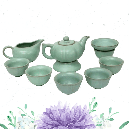 Traditional Japanese Green Pumpkin Teaset | Comes beautifully gift boxed - Boxzy